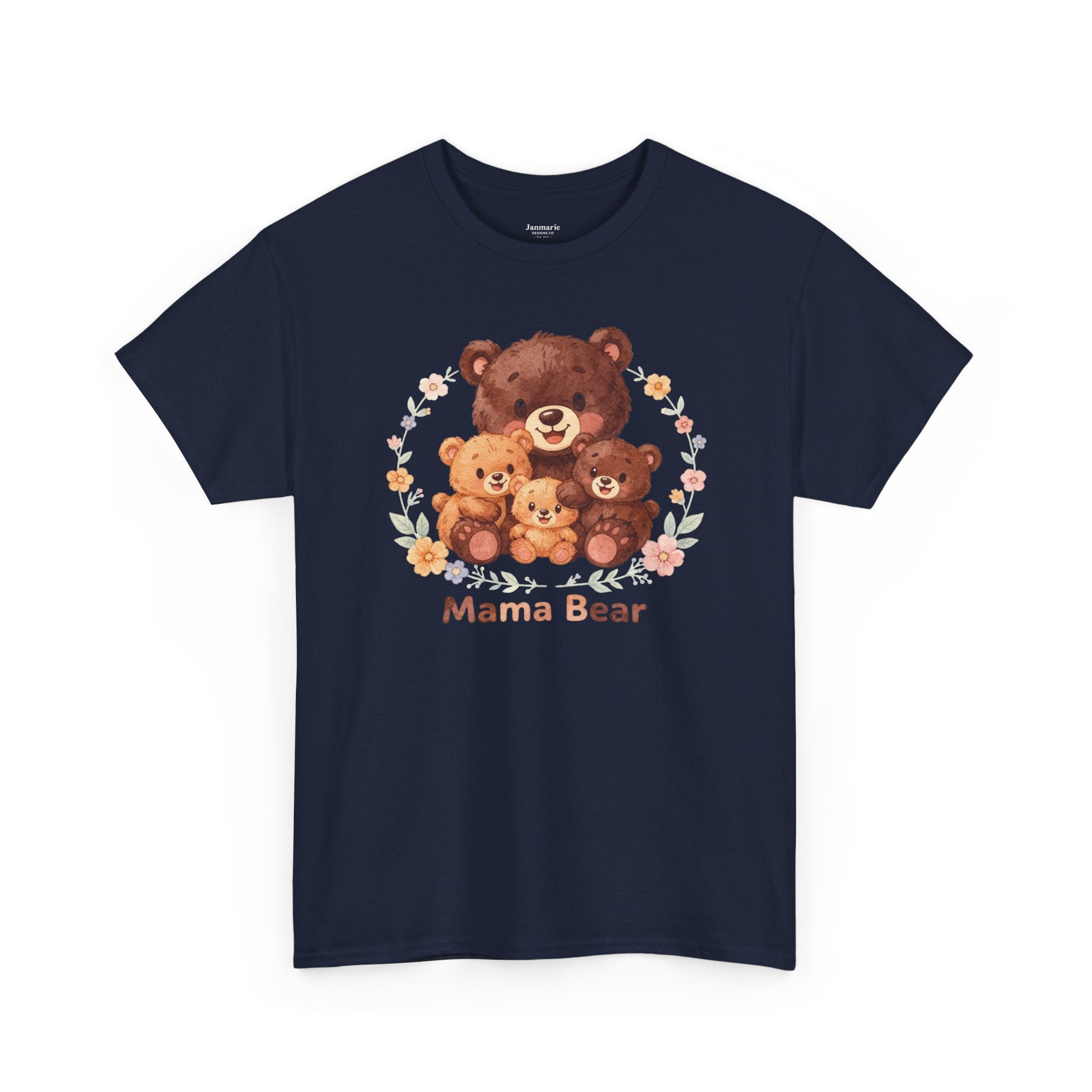Mama Bear Family Bears T-Shirt | Floral Wreath, Cute Cubs