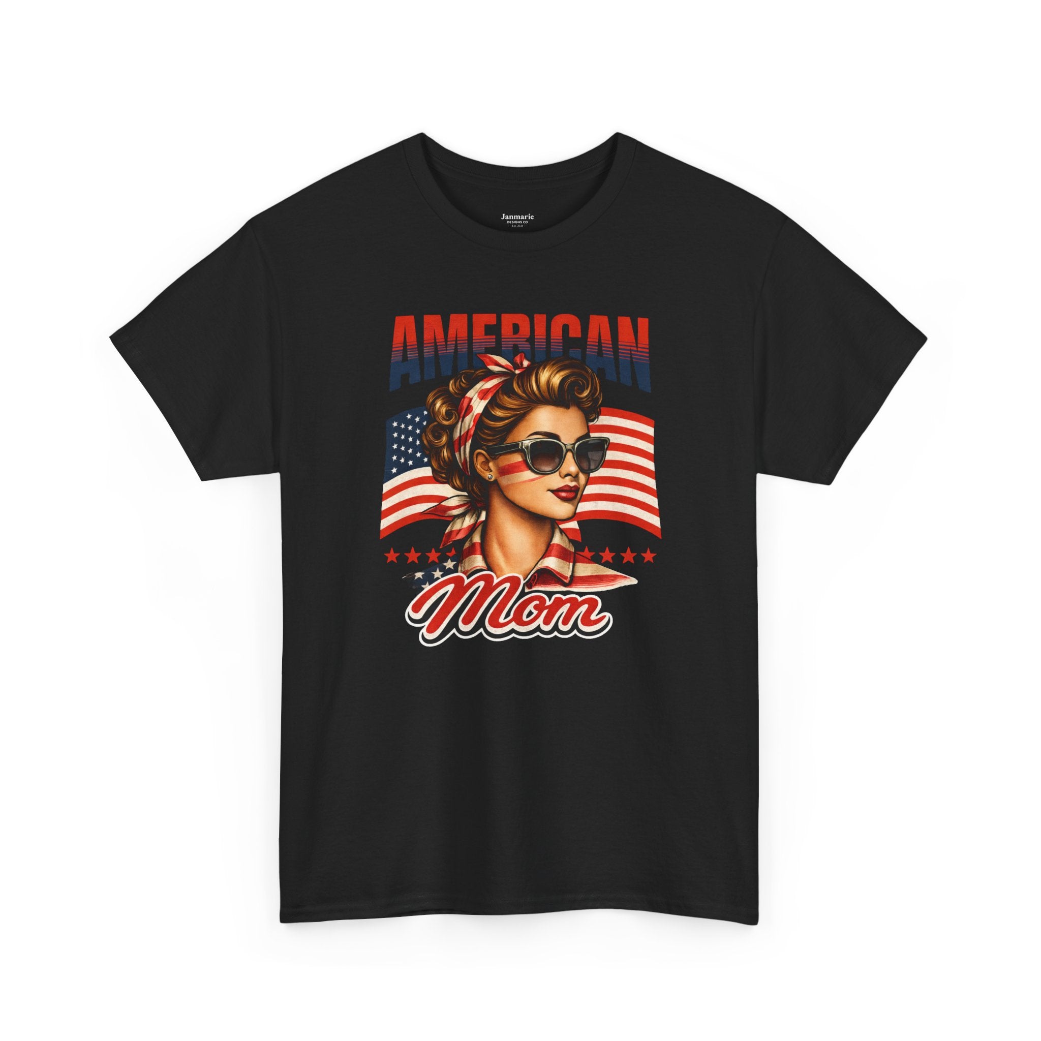 American Mom T-Shirt | Retro Patriotic Mom Tee