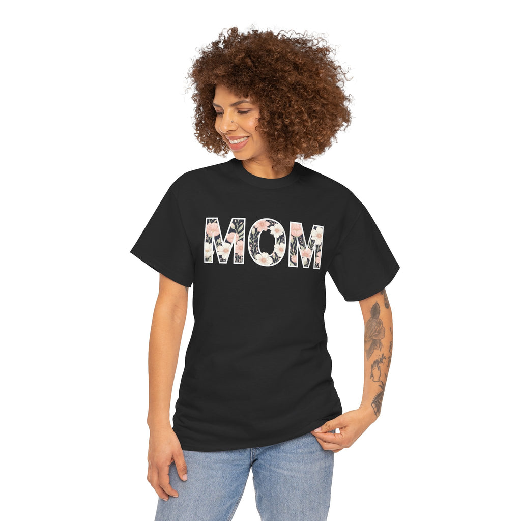 Floral MOM T-Shirt | Mom Typography Tee, Mother's Day Floral Lettering