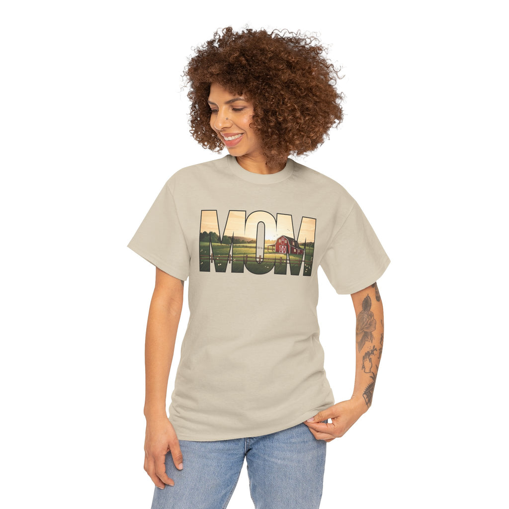 MOM landscape silhouette Tee | Mom typography shirt, sunset farmhouse design Gift for Mom