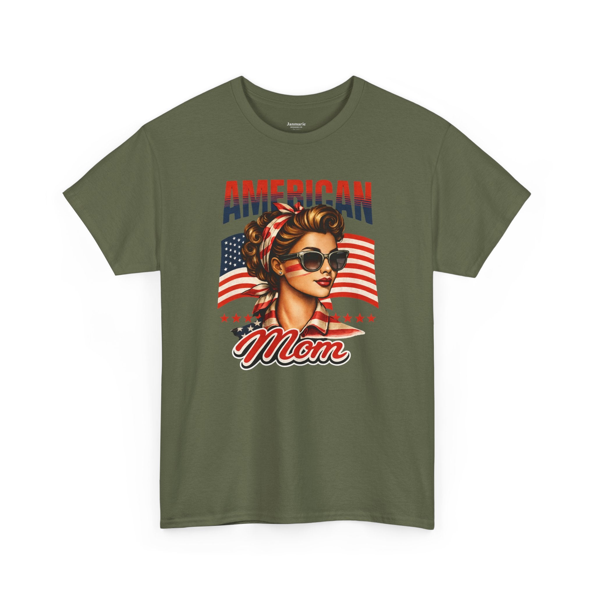 American Mom T-Shirt | Retro Patriotic Mom Tee