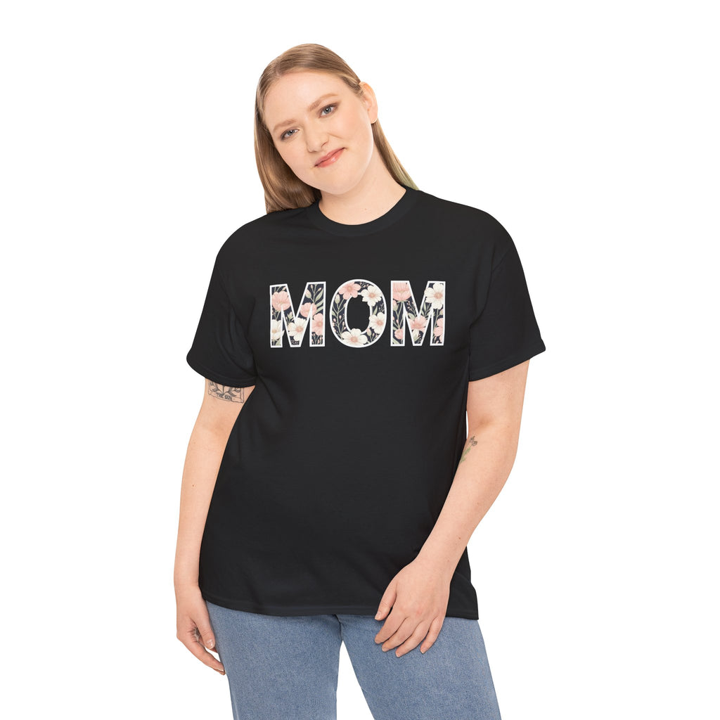 Floral MOM T-Shirt | Mom Typography Tee, Mother's Day Floral Lettering
