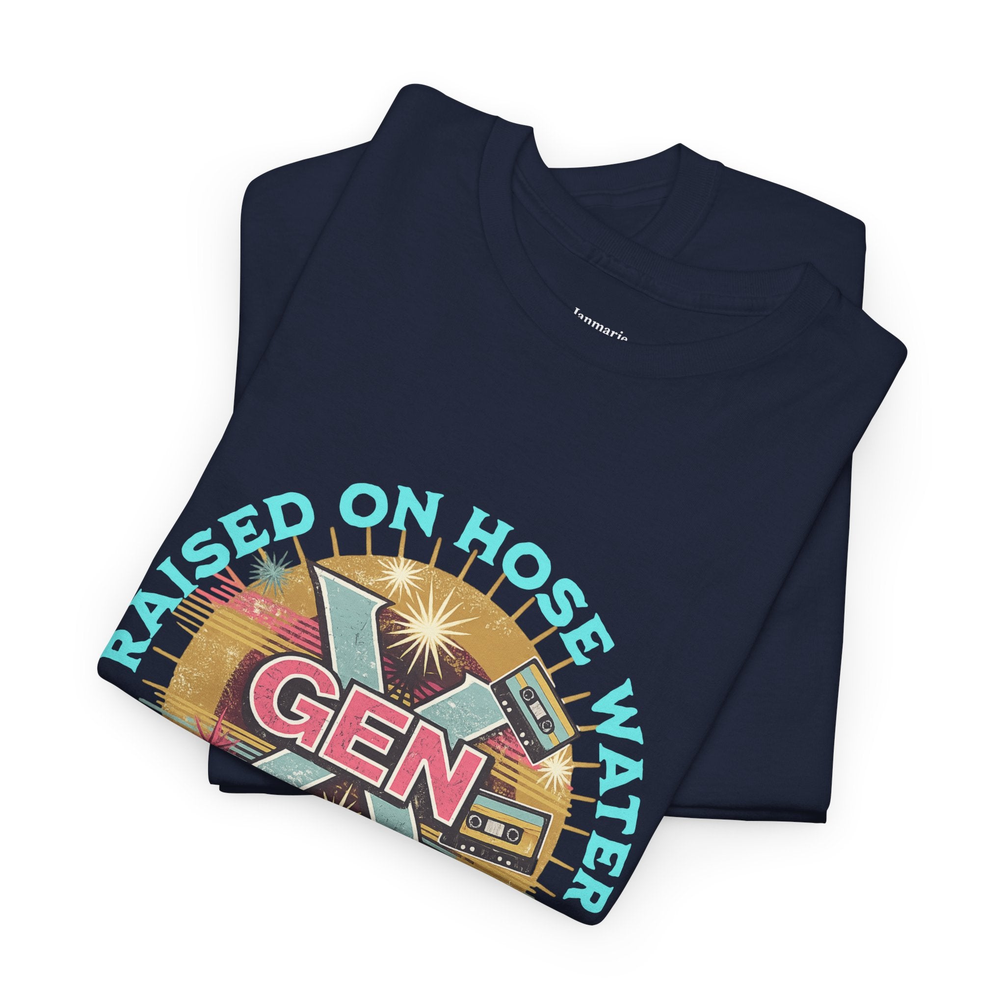 Raised on Hose Water and Mixtapes Gen X Tee | GEN X cassette graphic