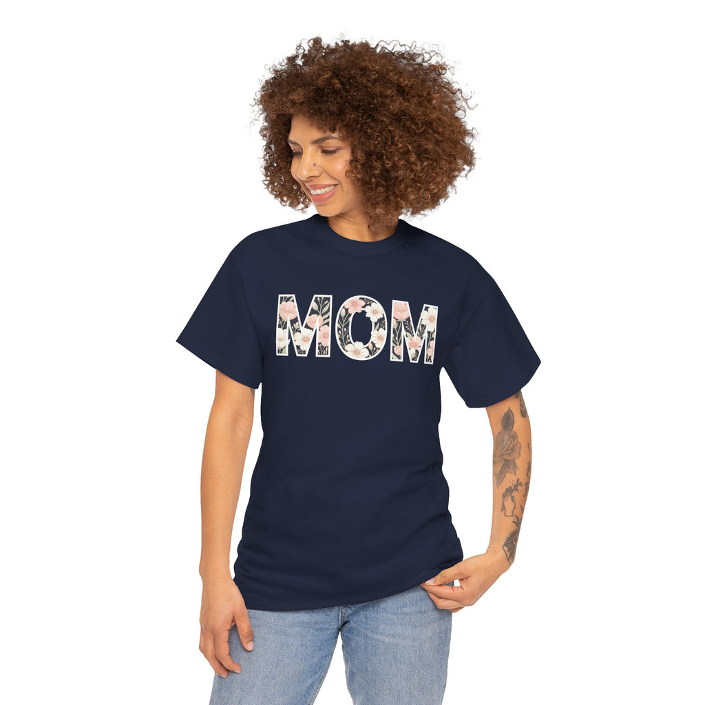 Floral MOM T-Shirt | Mom Typography Tee, Mother's Day Floral Lettering
