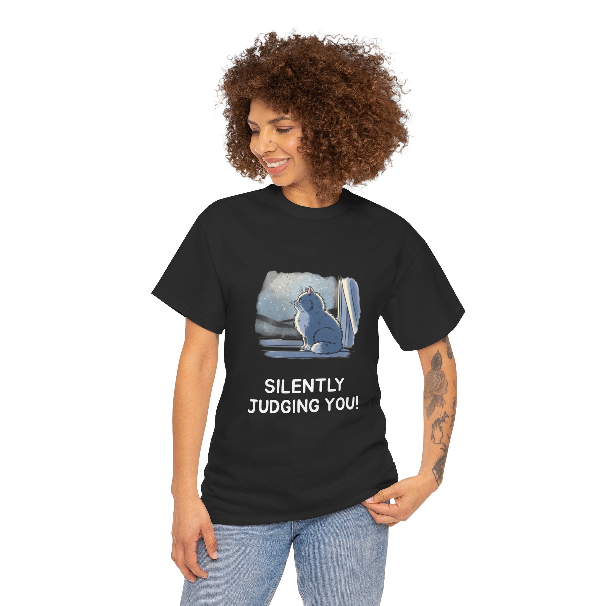 Silently Judging You Cat tee | Cat Illustration Shirt, Sarcastic Pet Humor
