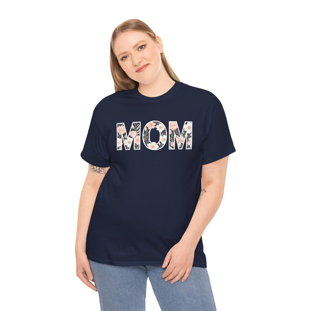 Floral MOM T-Shirt | Mom Typography Tee, Mother's Day Floral Lettering