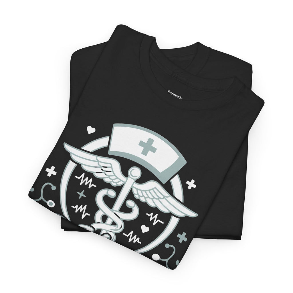 ER Nurse Hero in Scrubs Tee | Caduceus Nurse Hat Medical T-Shirt