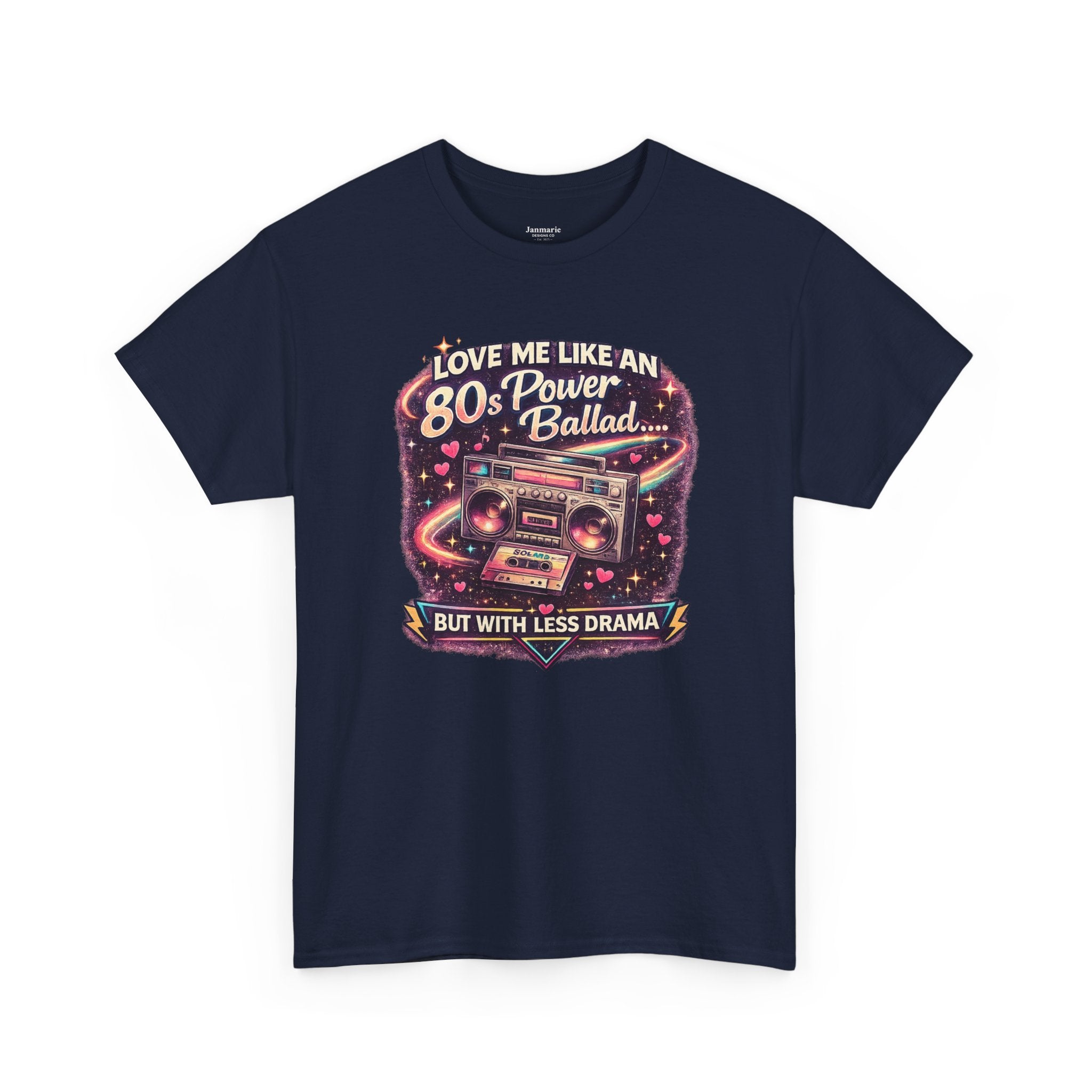 Love Me Like an 80s Power Ballad Lyrics T-Shirt | Retro Gen X Romance Tee