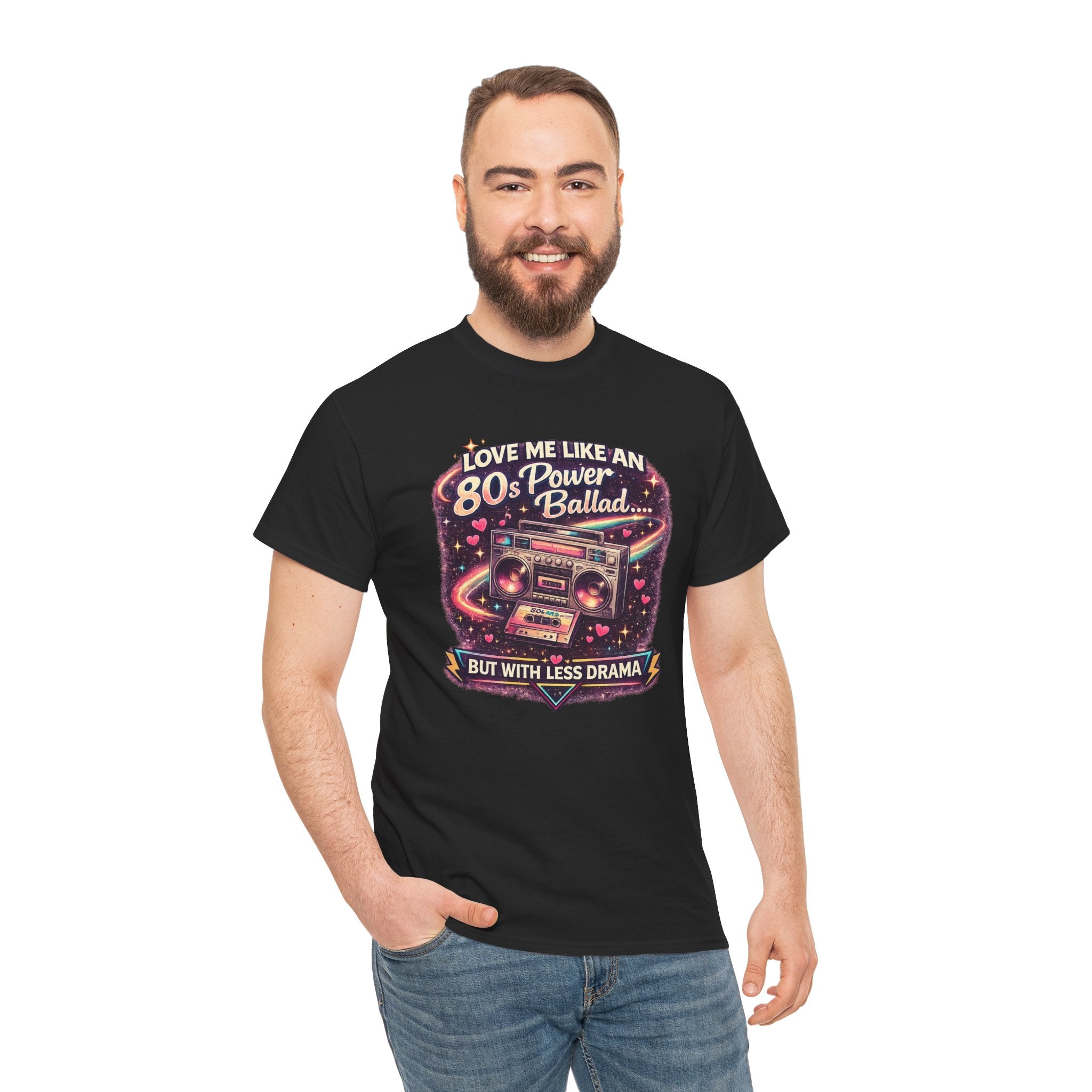 Love Me Like an 80s Power Ballad Lyrics T-Shirt | Retro Gen X Romance Tee
