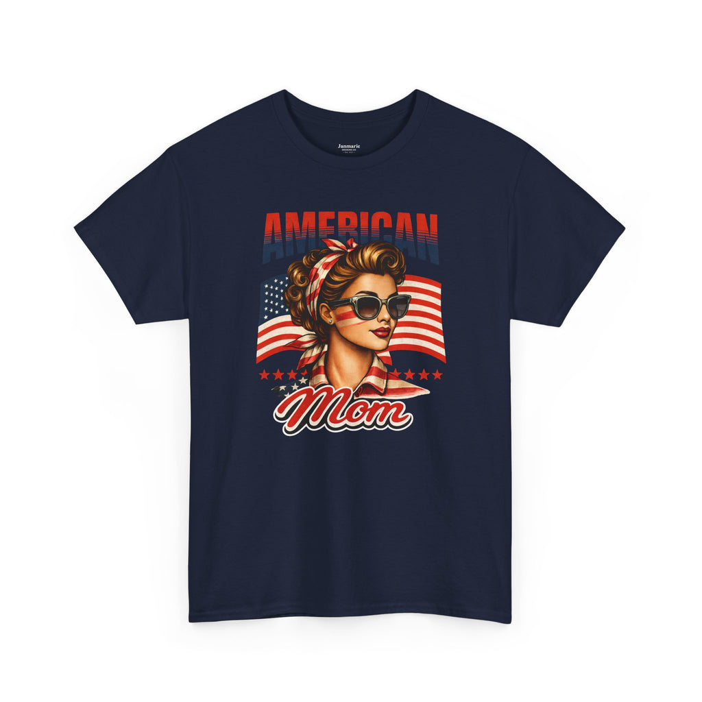 American Mom T-Shirt | Retro Patriotic Mom Tee