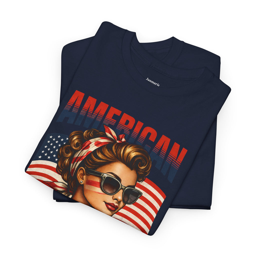 American Mom T-Shirt | Retro Patriotic Mom Tee