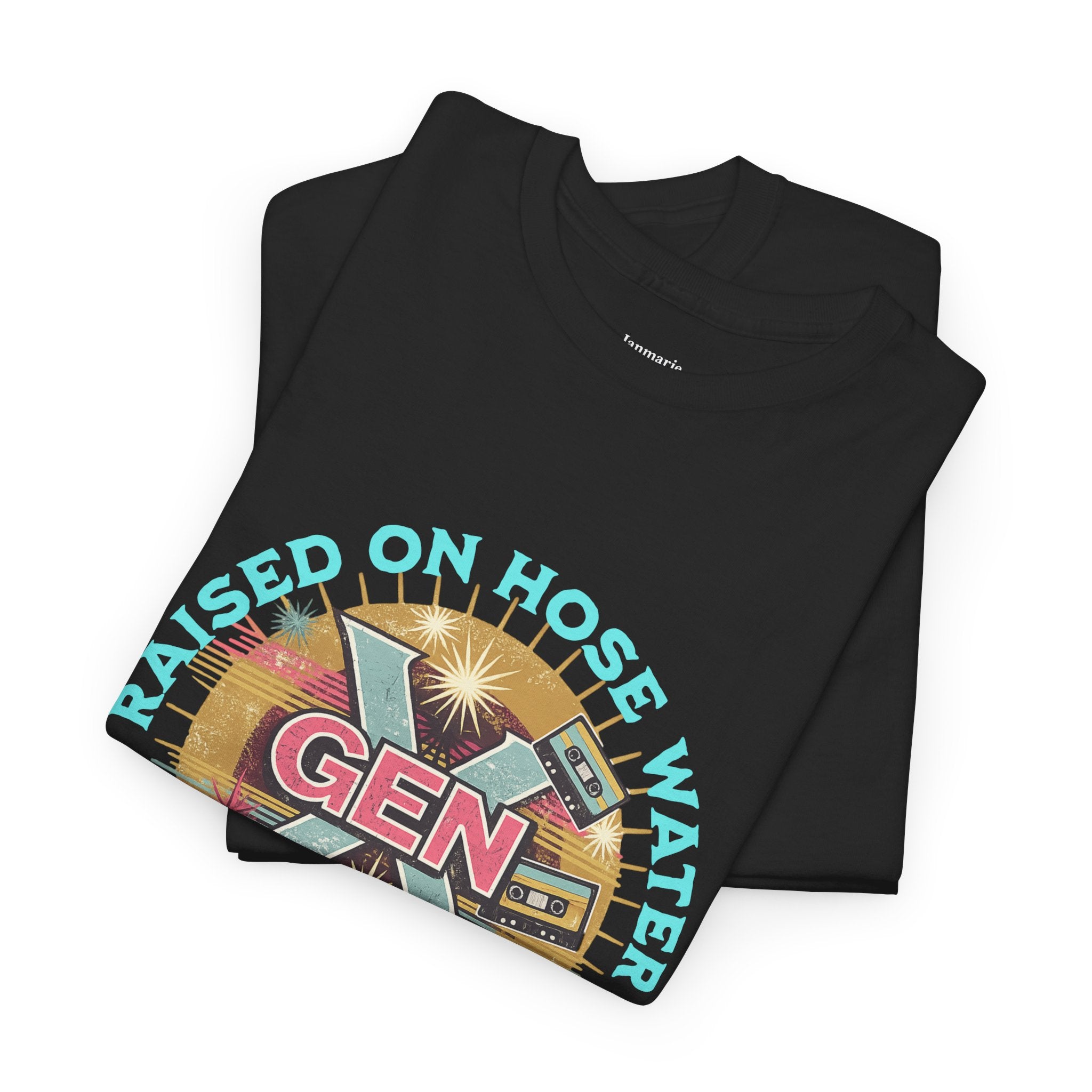 Raised on Hose Water and Mixtapes Gen X Tee | GEN X cassette graphic
