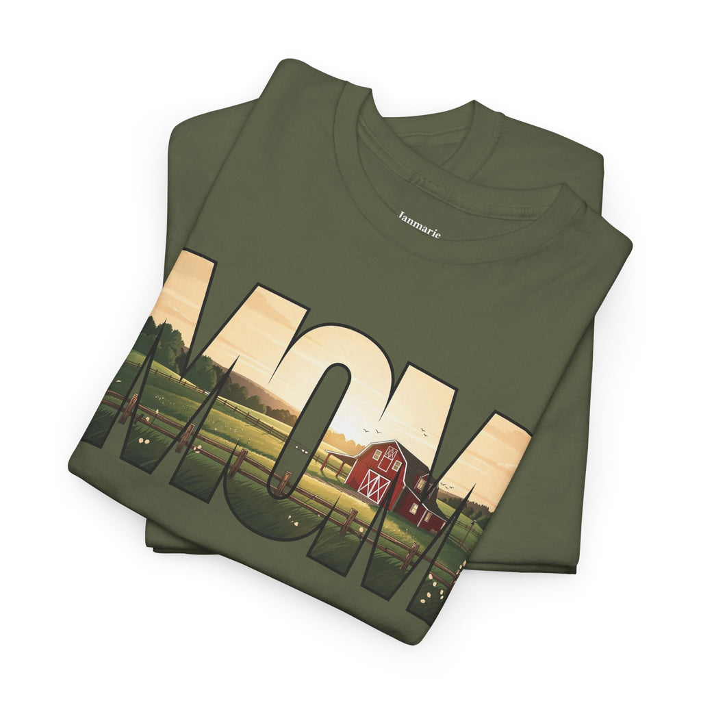 MOM landscape silhouette Tee | Mom typography shirt, sunset farmhouse design Gift for Mom